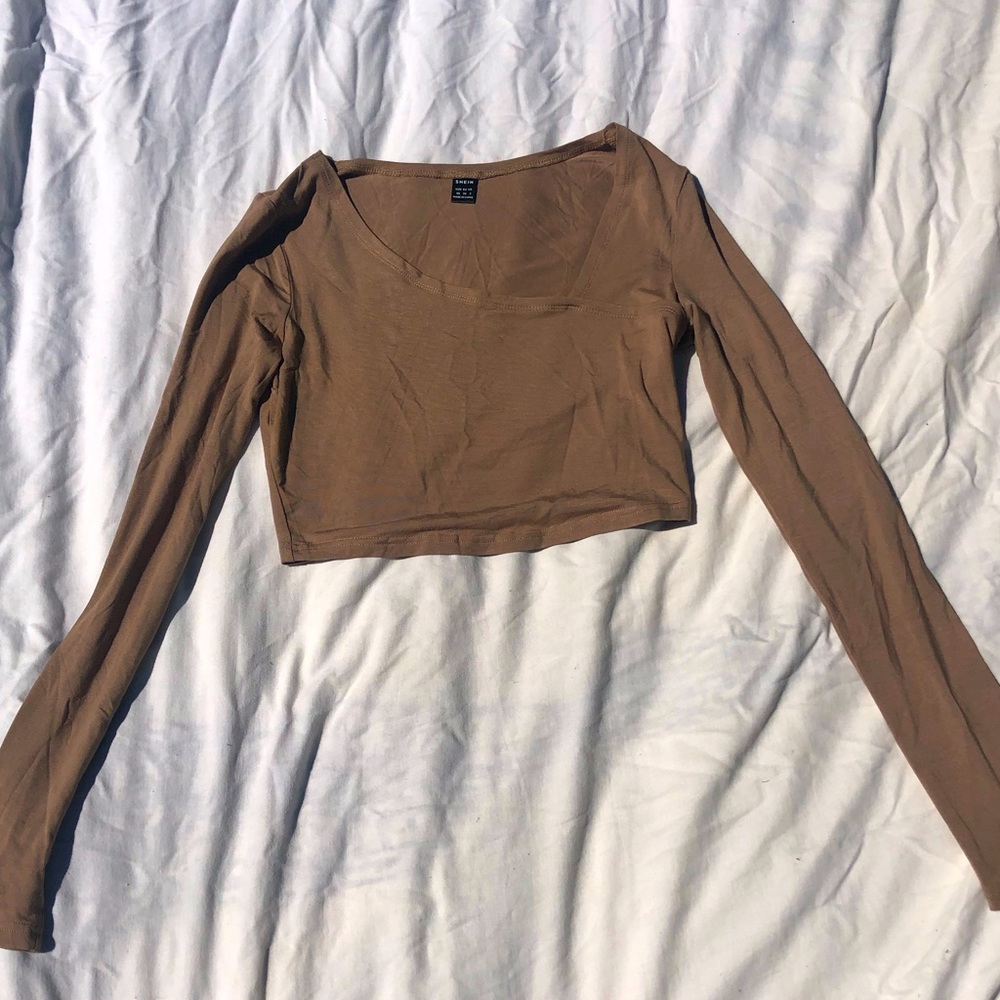 Brown asymetrical tops